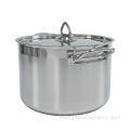 Stainless steel saucepan with lid and bottom